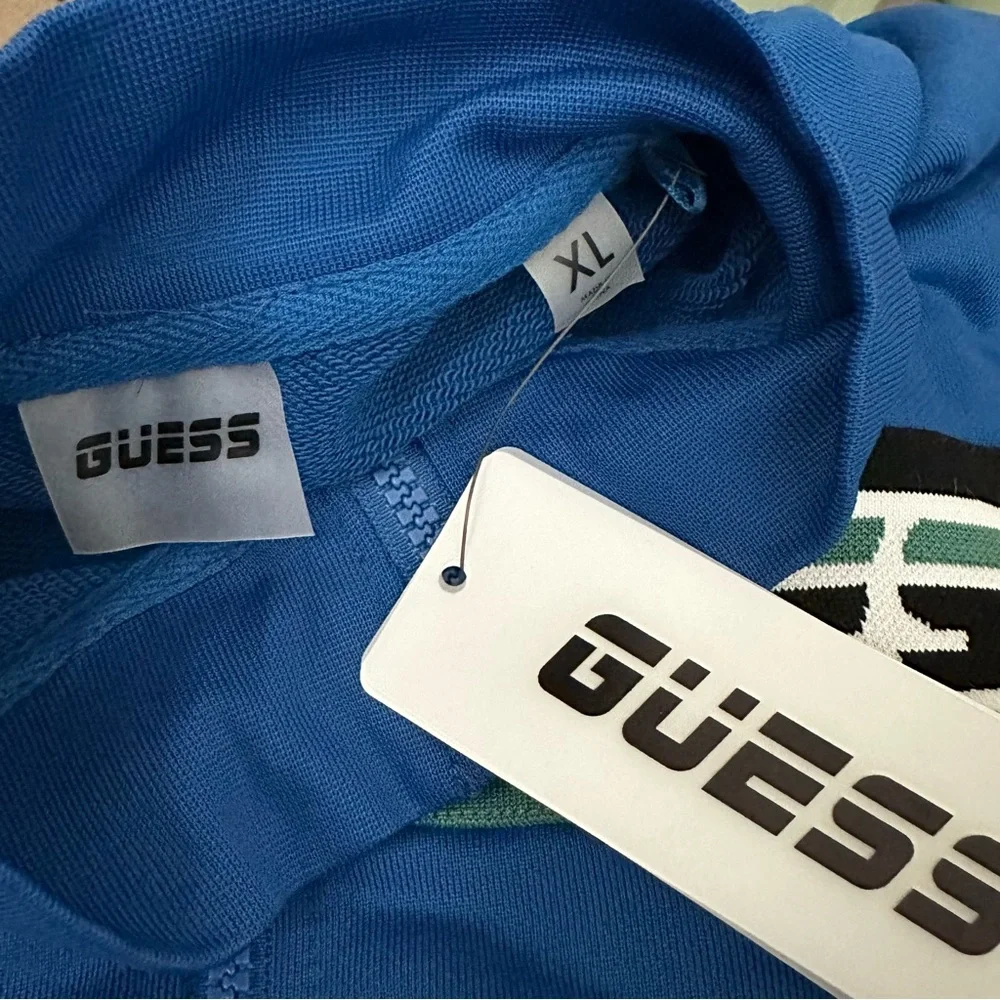 Guess Blue Sporty Logo Long Sleeve Shorts Jumpsuit / Romper Size XL